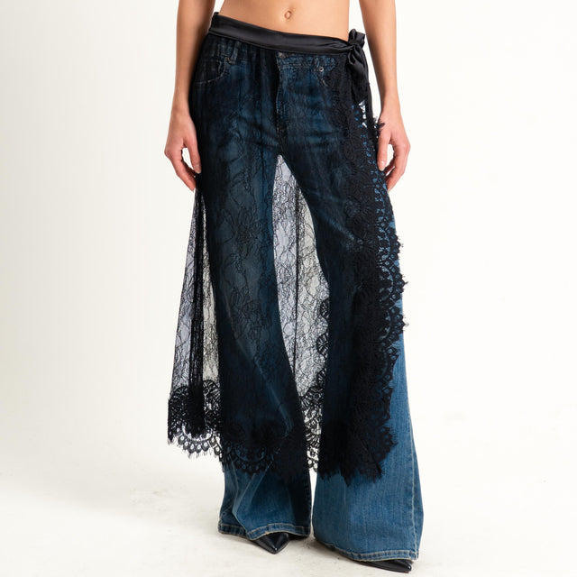 Tensione in-Gonna in pizzo portafoglio - nero