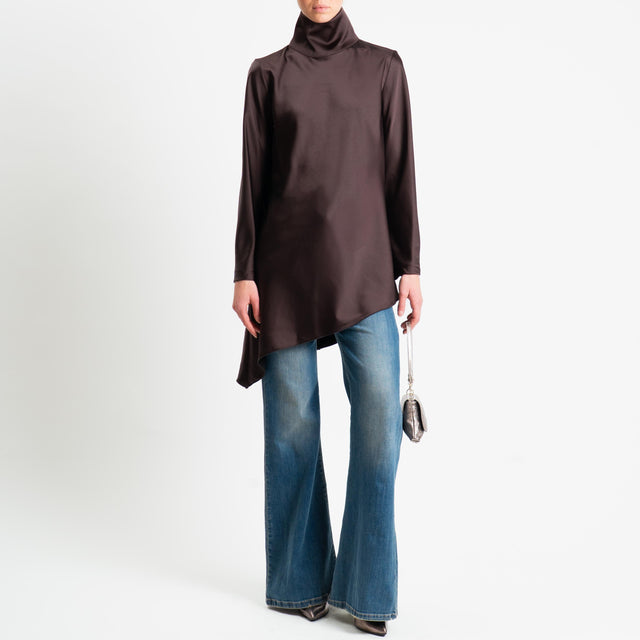 Tensione in-Blusa in satin - moro