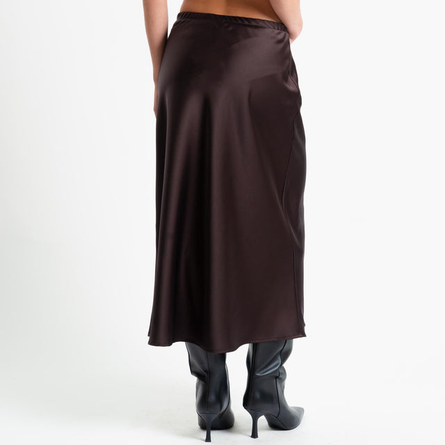Tensione in-Gonna satin elastico in vita - moro