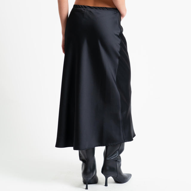 Tensione in-Gonna satin elastico in vita - nero