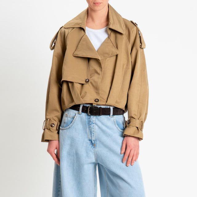 Tensione in-Trench crop - camel