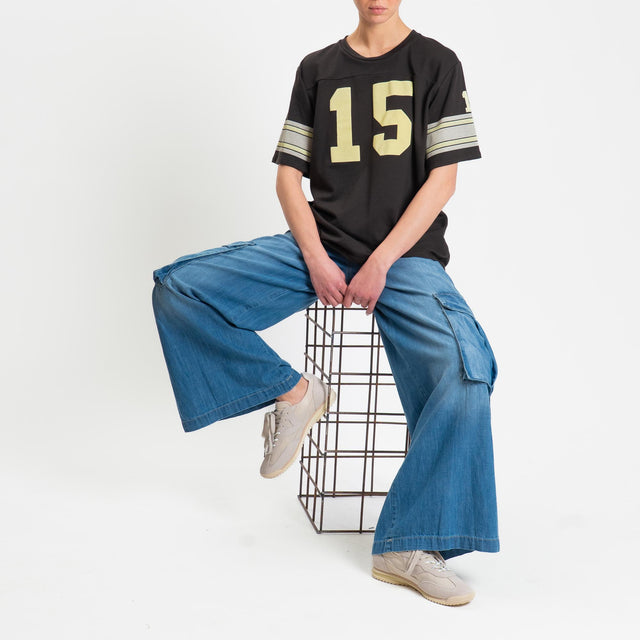 Tensione in-T-shirt mezza manica N15 in jersey - moro/banana/crema