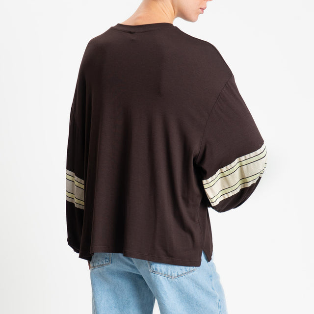 Tensione in-T-shirt stampa N15 in jersey - moro/banana/crema