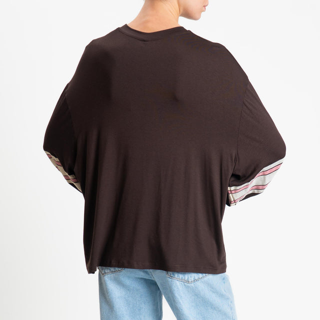 Tensione in-T-shirt stampa N15 in jersey - moro/rosa/crema