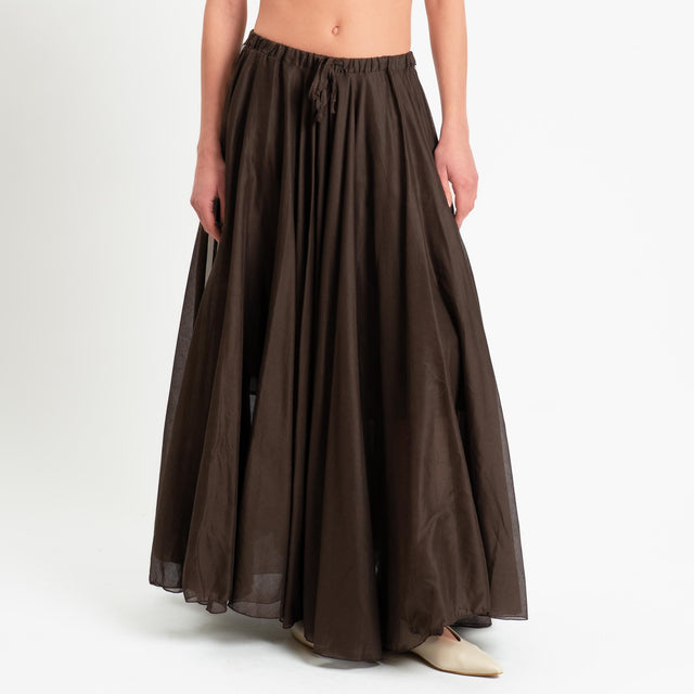 Tensione in-Gonna in mussola bande laterali - moro