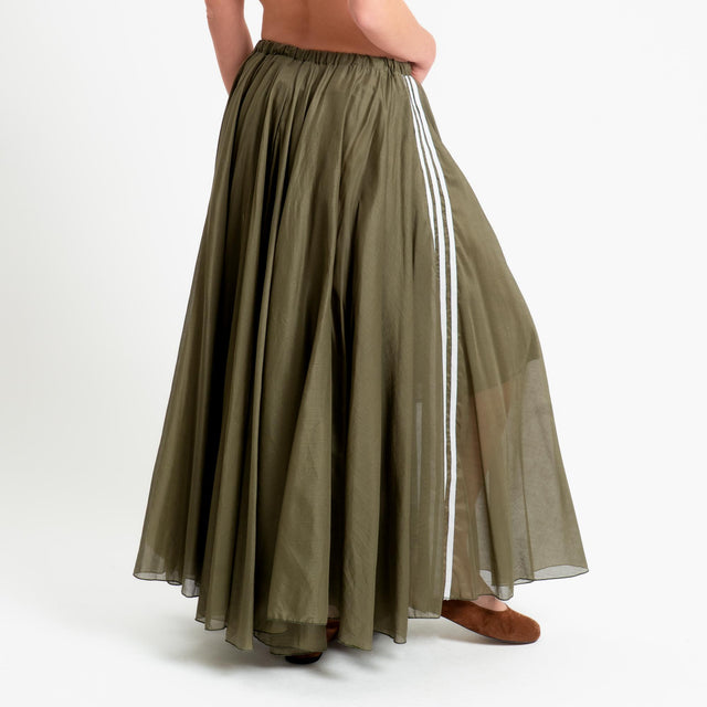 Tensione in-Gonna in mussola bande laterali - militare