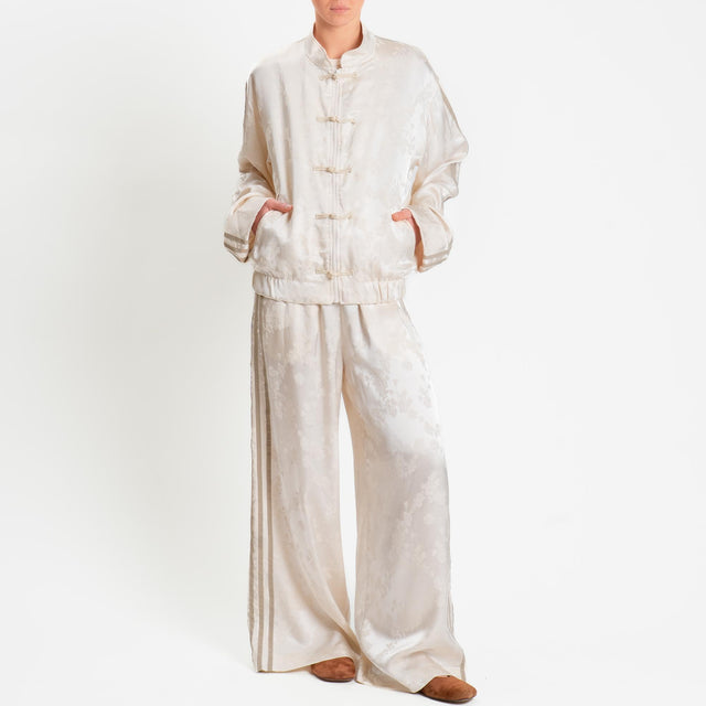 Tensione in-Bomber mandarin damascato - crema