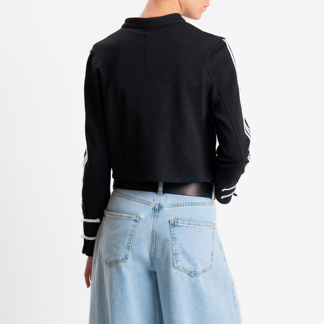 Tensione in-Felpa mandarin bande laterali - nero