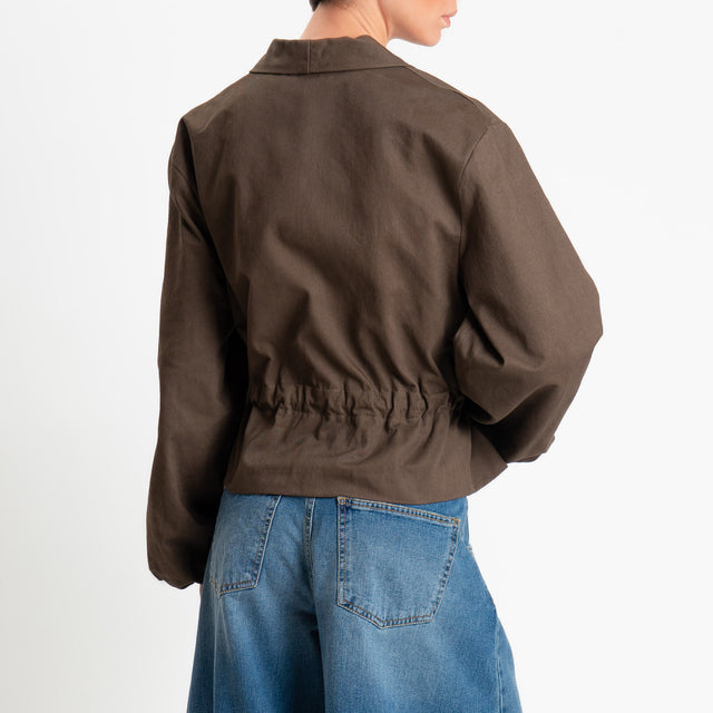 Tensione in-Giacca con coulisse manica ampia - moro