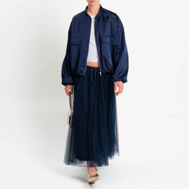 Tensione in-Gonna tulle elastico in vita - blu