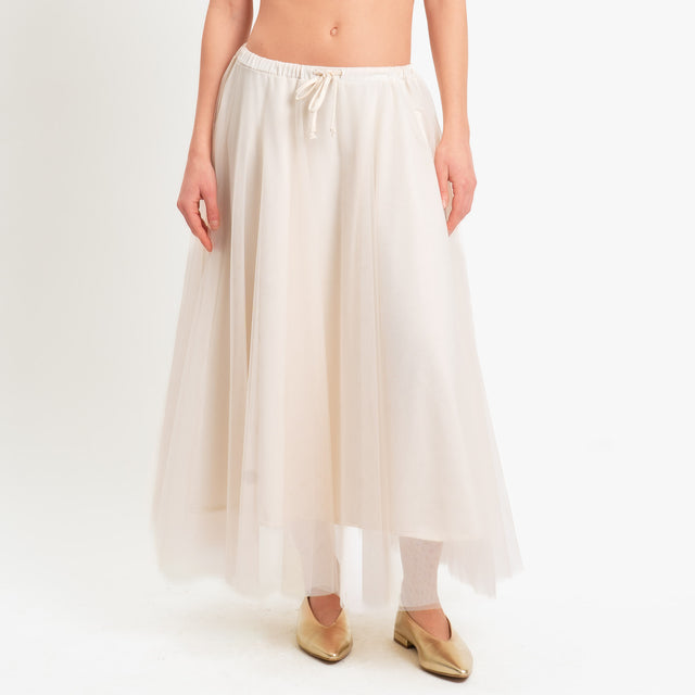 Tensione in-Gonna tulle elastico in vita - burro