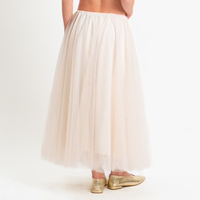 Tensione in-Gonna tulle elastico in vita - burro