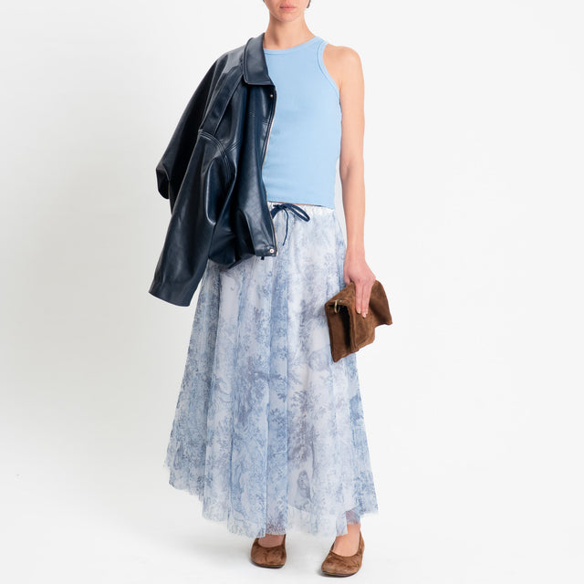 Tensione in-Gonna in tulle fantasia elastico in vita - jeans/latte