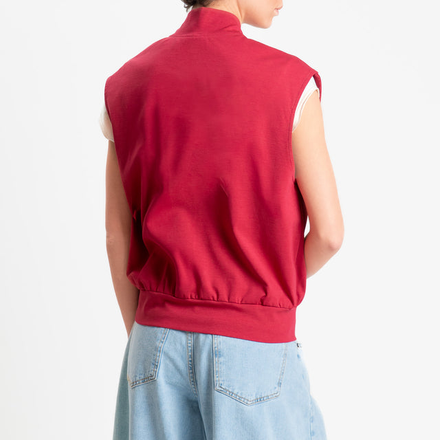Tensione in-Gilet bottoni gioiello - rosso
