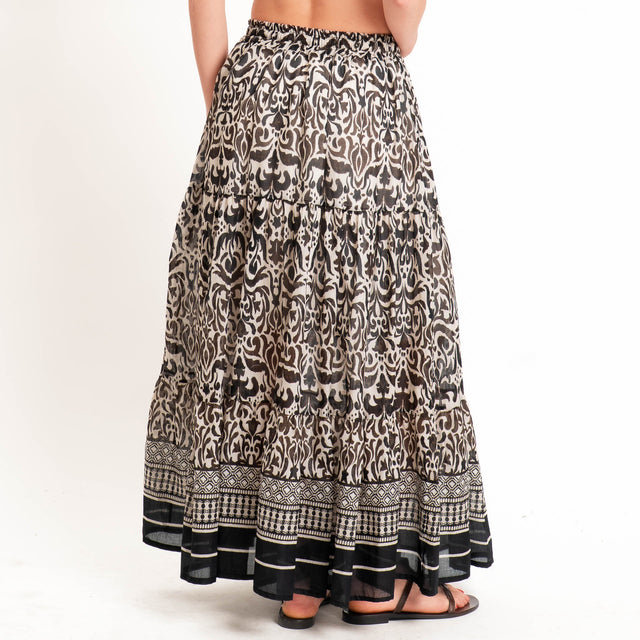 Tensione in-Completo top+gonna fantasia etnica - sand/moro/nero