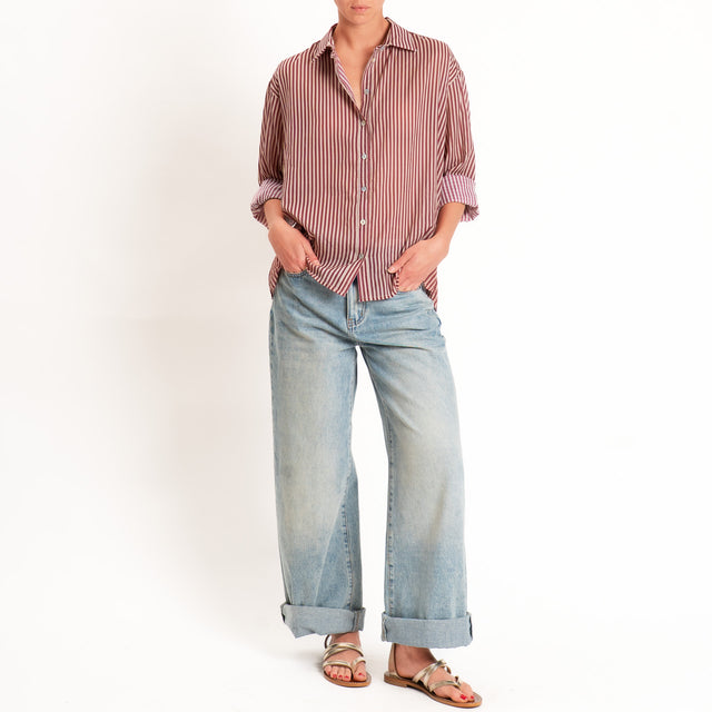 Tensione in-Camicia mussola a righe - india/sand
