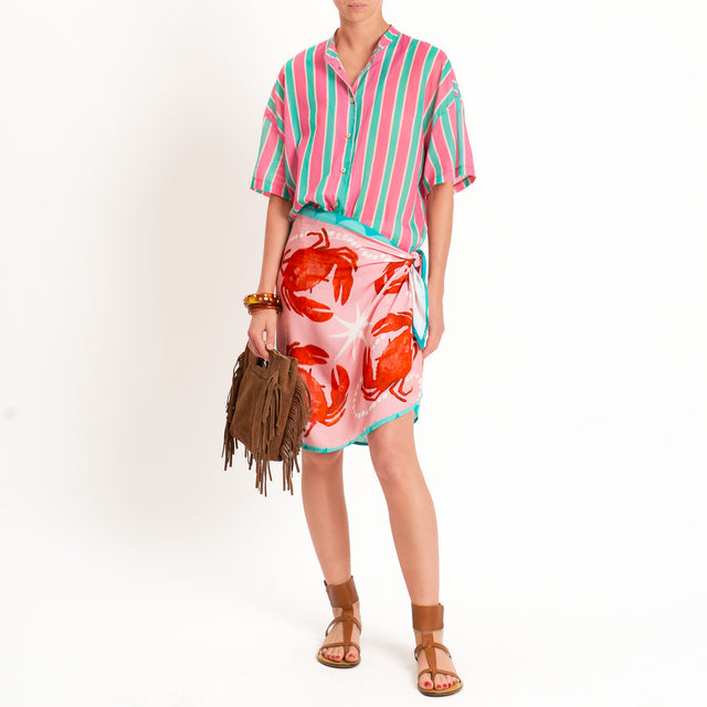 Tensione in-Gonna pareo fantasia crabs - rosa/rosso/acqua
