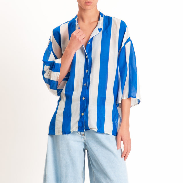 Tensione in-Camicia mussola a righe - royal/burro