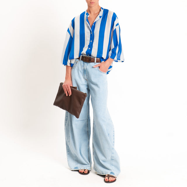 Tensione in-Camicia mussola a righe - royal/burro