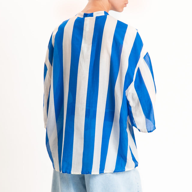 Tensione in-Camicia mussola a righe - royal/burro