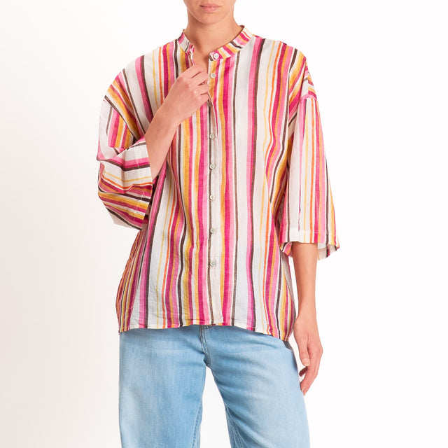 Tensione in-Camicia mussola a righe - multicolor