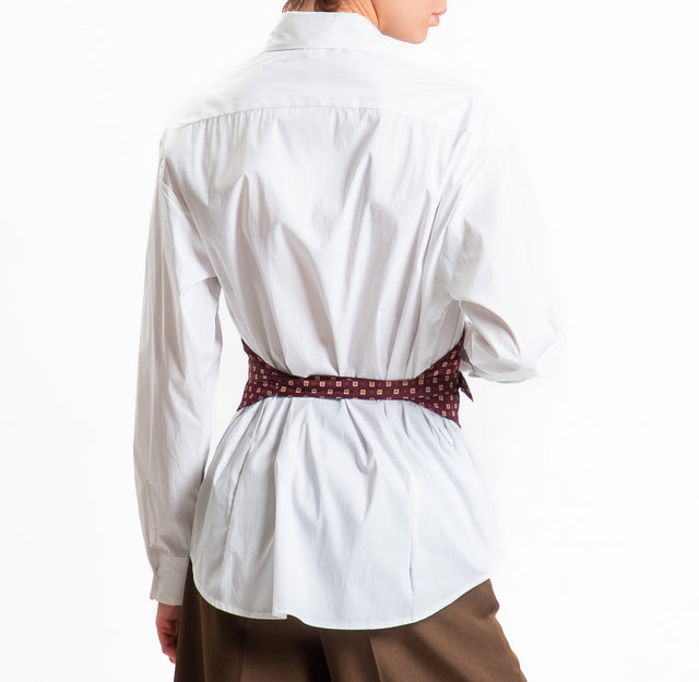 Tensione in-Camicia con cintura fantasia - bianco/india