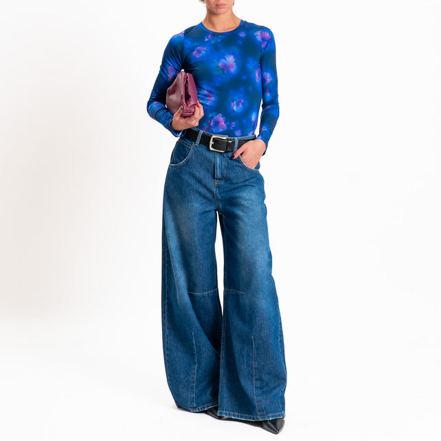 Tensione in-T-shirt fantasia floreale - bluette/viola