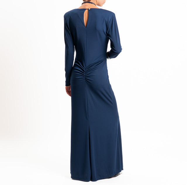 Tensione in-Abito jersey strutturato con spalline - blu