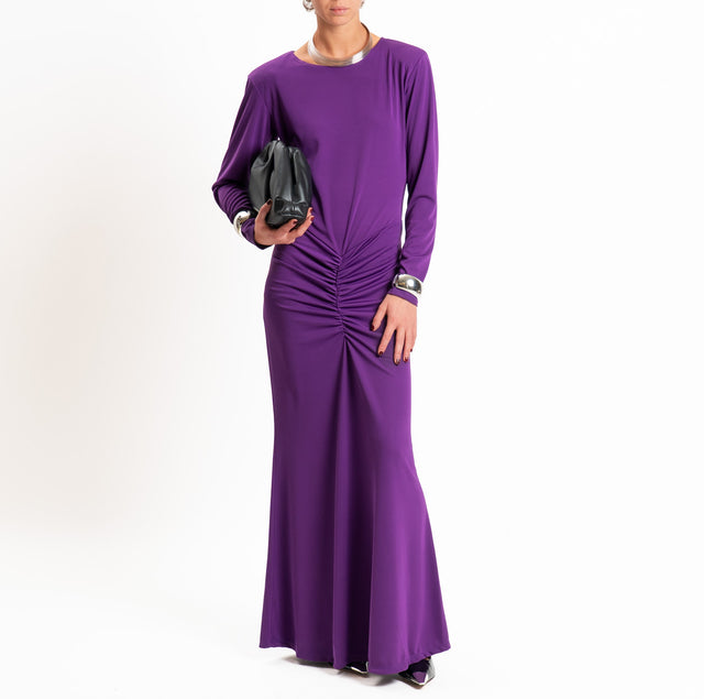 Tensione in-Abito jersey strutturato con spalline - viola