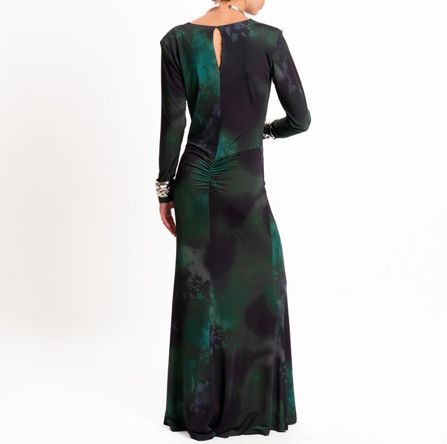 Tensione in-Abito fantasia sfumata con spalline - verde/prugna