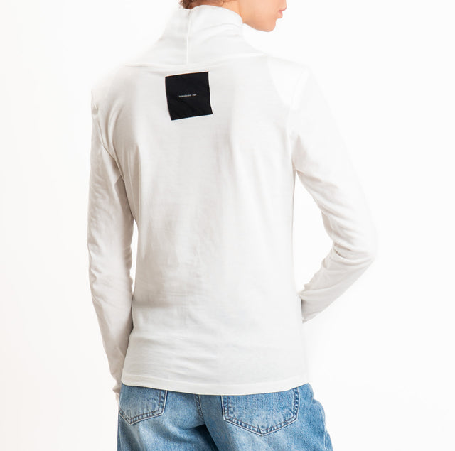 Tensione in-T-shirt oversize collo montato - latte