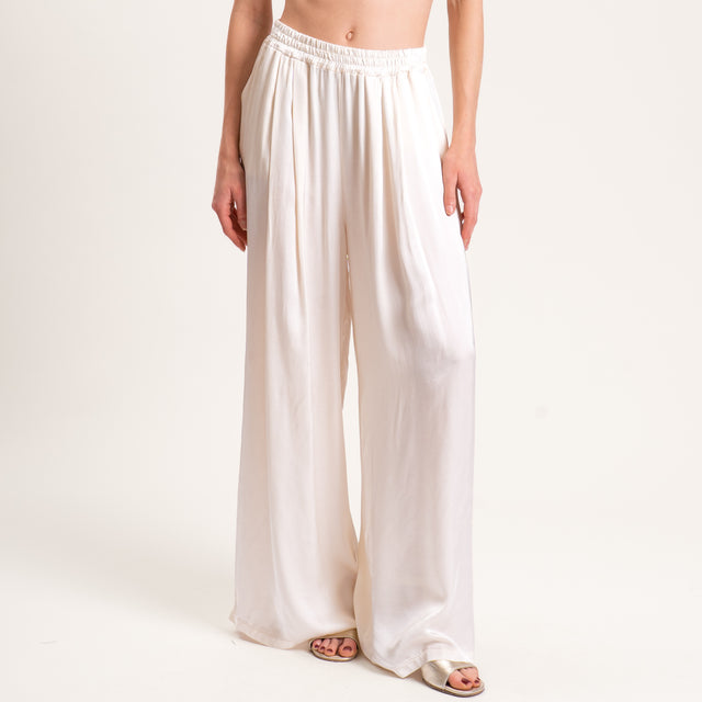 Tensione in-Pantalone satin elastico in vita - burro