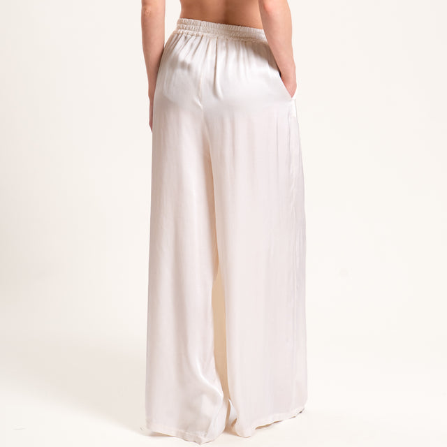 Tensione in-Pantalone satin elastico in vita - burro