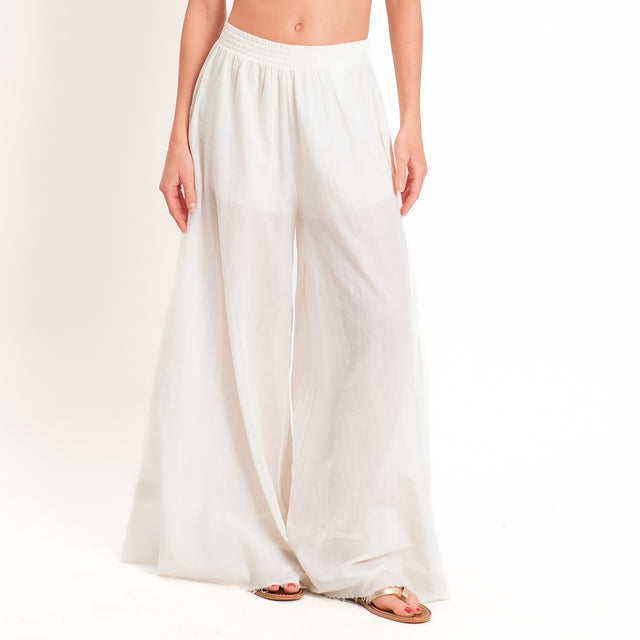 Tensione in-Pantaloni in mussola elastico in vita - burro