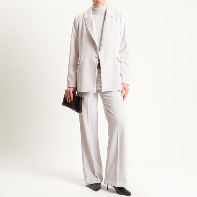 Tensione in-Pantalone velluto 500 righe tessuto elasticizzato - panna