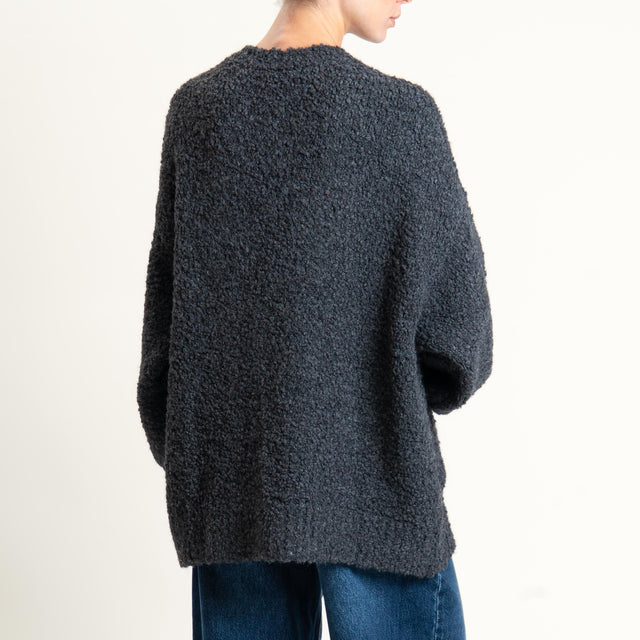 Tensione in-Cardigan bouclè misto alpaca - grigio
