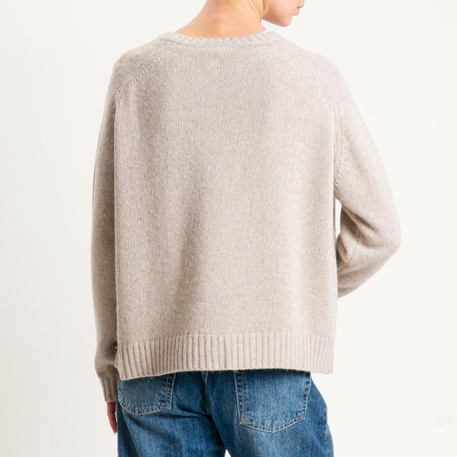 Tensione in-Maglia scatola misto cashmere scollo serafino - casha