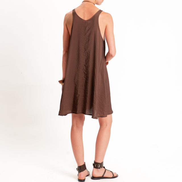 Tensione in-Abito corto goffrato vogatore - choco
