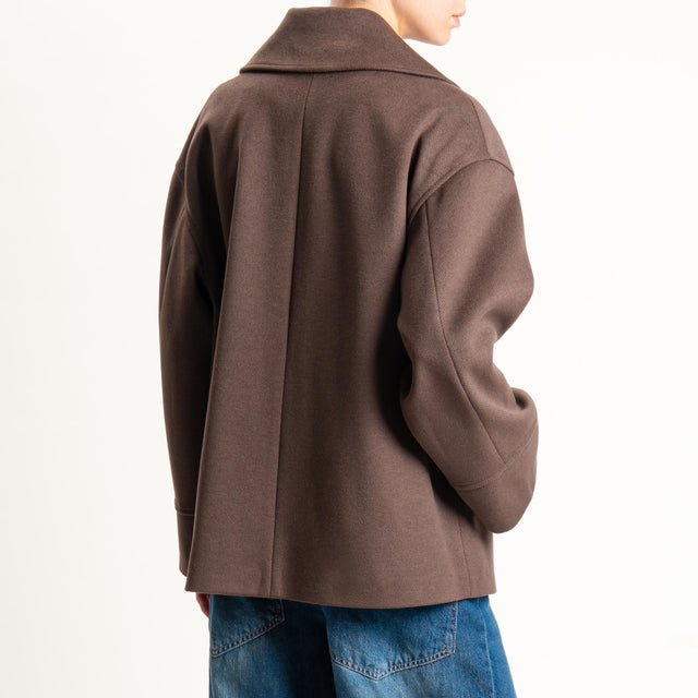 Tensione in-Cappotto doppiopetto - moro