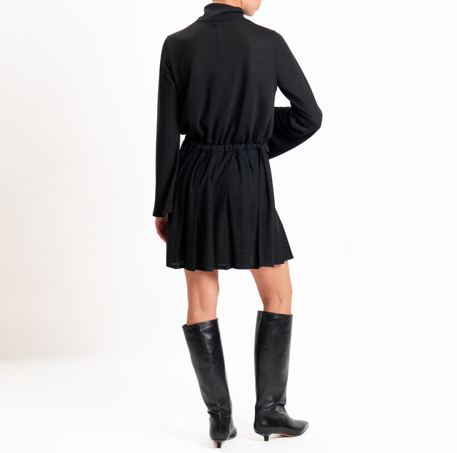 Tensione in-Abito in jersey con coulisse - nero