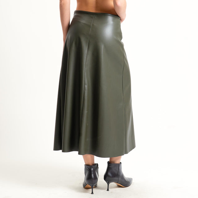 Tensione in-Gonna ad A similpelle - militare