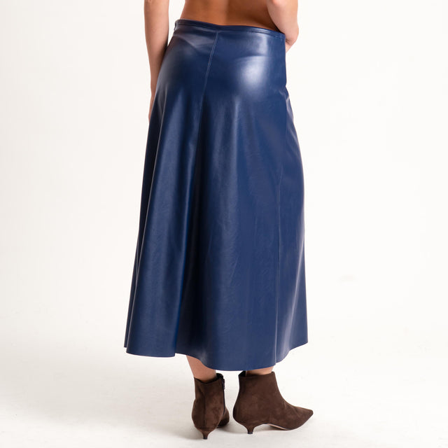 Tensione in-Gonna ad A similpelle - blu