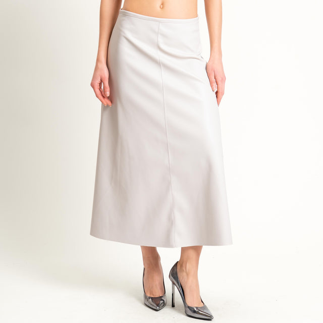 Tensione in-Gonna ad A similpelle - burro