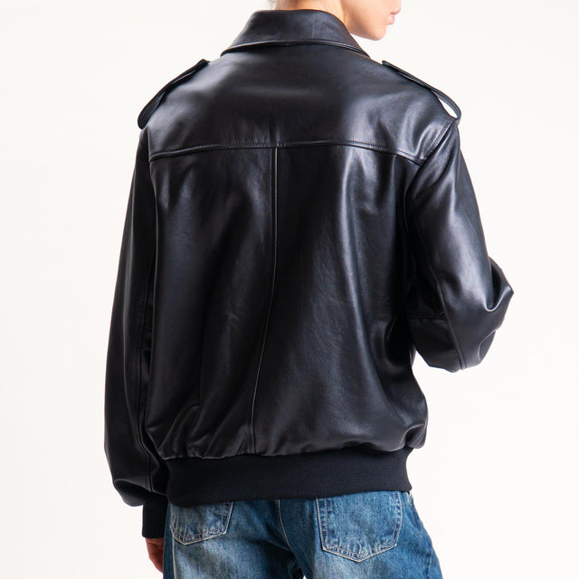 Tensione in-Bomber genuine leather - nero