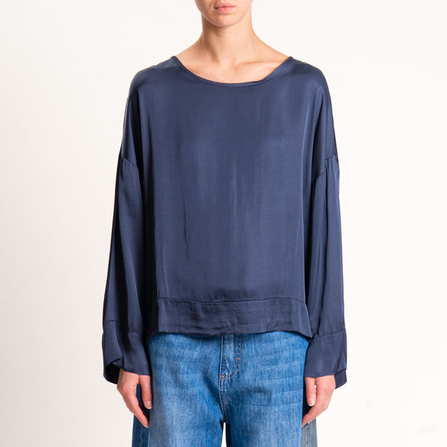 Tensione in-Blusa in satin - blu