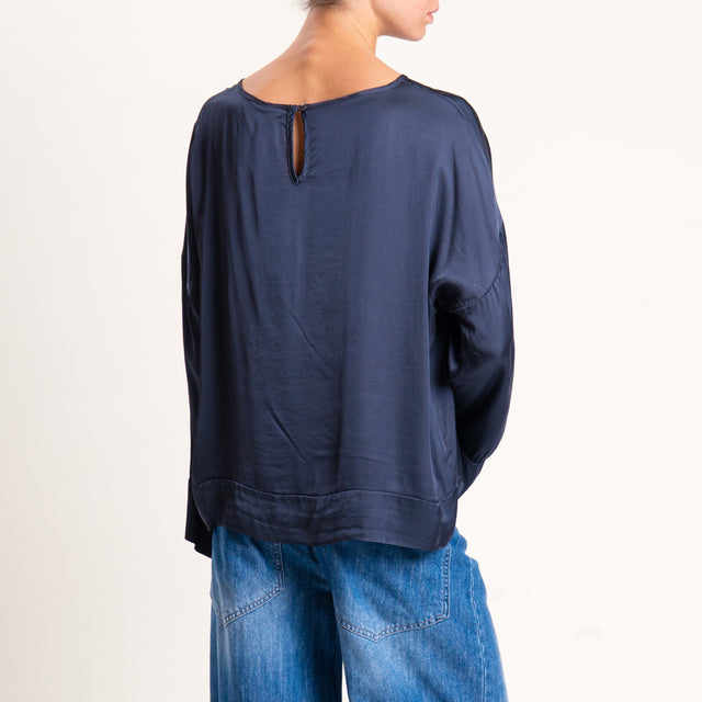 Tensione in-Blusa in satin - blu