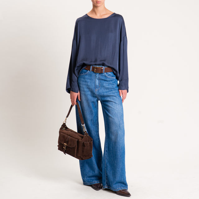 Tensione in-Blusa in satin - blu