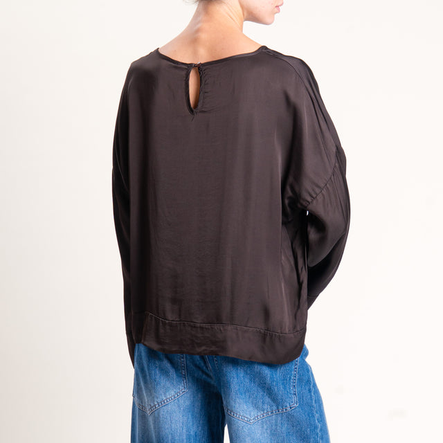 Tensione in-Blusa in satin - moka