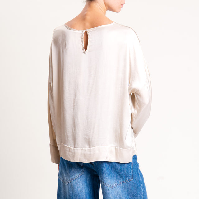 Tensione in-Blusa in satin - sand