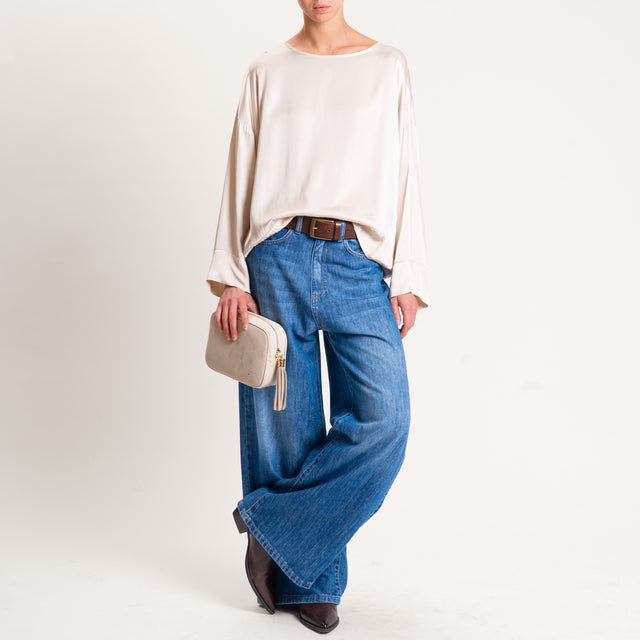 Tensione in-Blusa in satin - sand